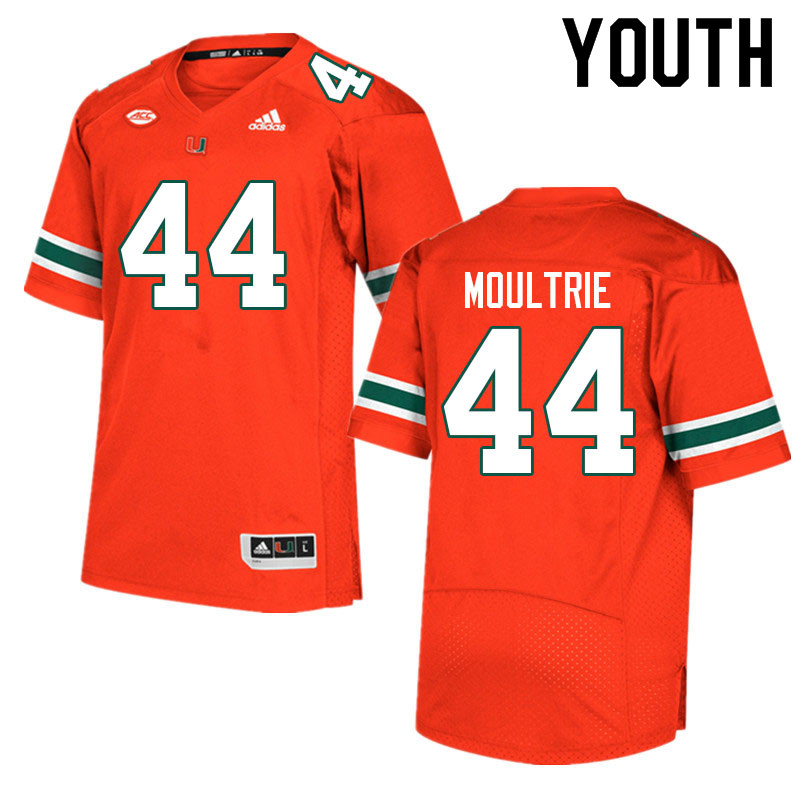Youth #44 Antonio Moultrie Miami Hurricanes College Football Jerseys Sale-Orange - Click Image to Close
